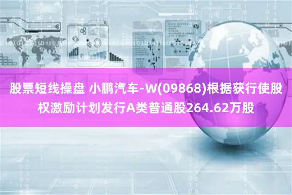 股票短线操盘 小鹏汽车-W(09868)根据获行使股权激励计划发行A类普通股264.62万股