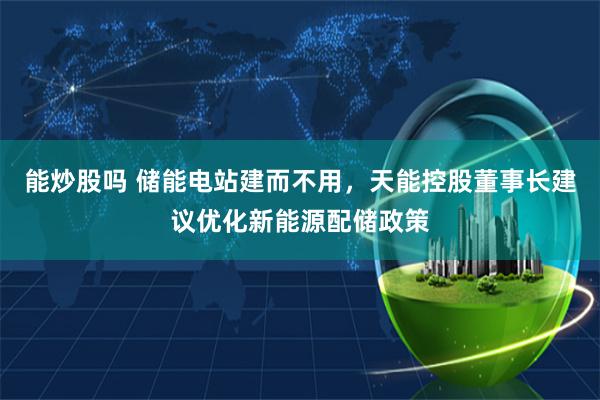 能炒股吗 储能电站建而不用，天能控股董事长建议优化新能源配储政策